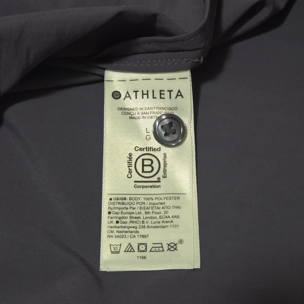 Athleta Womens Gray Long Sleeve Button Down Shirt S/659328-00 Size Large - Picture 4 of 9